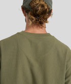 Mens Long Sleeve Waffle Tee - Dark Olive