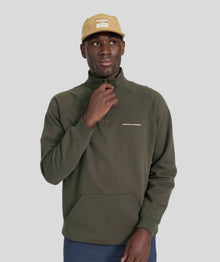 Mens Regular 1/4 Zip Sweat - Dark Olive