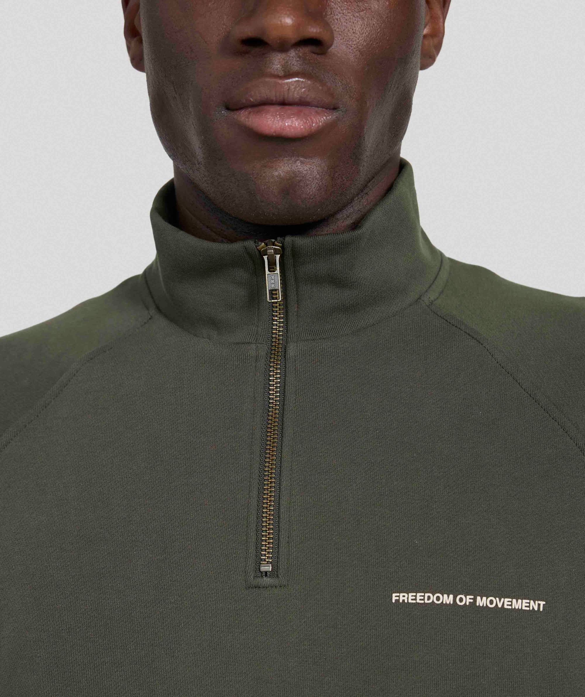 Mens Regular 1/4 Zip Sweat - Dark Olive