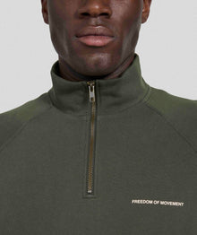 Mens Regular 1/4 Zip Sweat - Dark Olive