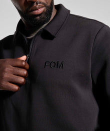 Mens 1/4 Zip Sweater - Black