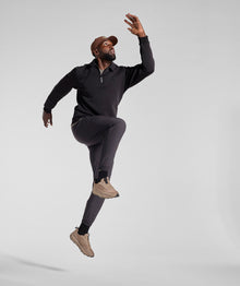 Mens 1/4 Zip Sweater - Black