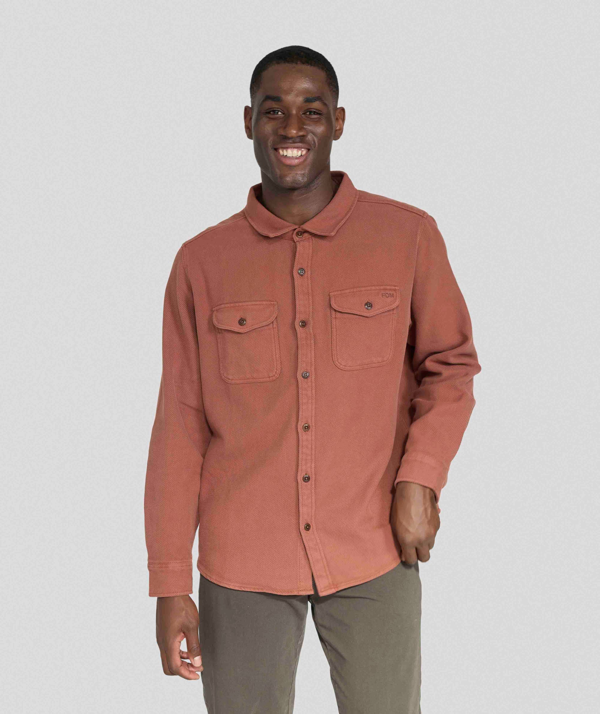 Mens Casual Organic Cotton Shirt - Copper