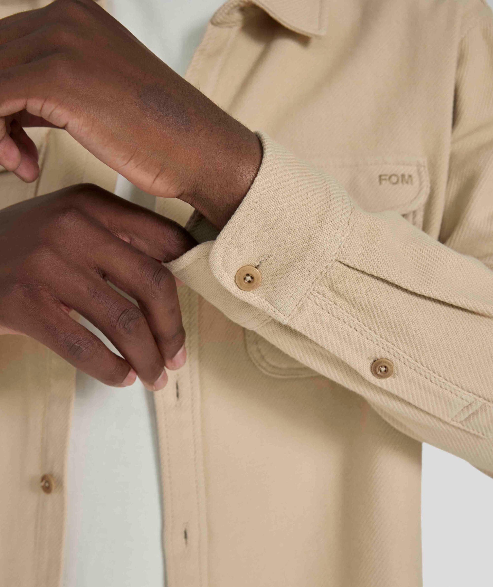 Mens Casual Organic Cotton Shirt - Sand