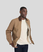 Mens Cotton Zip Through Jacket - Mocha