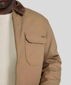 Mens Cotton Zip Through Jacket - Mocha