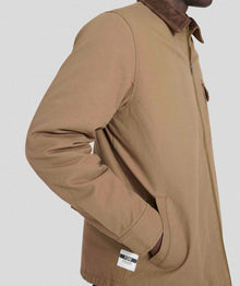 Mens Cotton Zip Through Jacket - Mocha