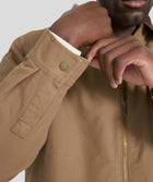 Mens Cotton Zip Through Jacket - Mocha
