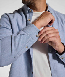 Mens Cotton Blend Shirt - Blue