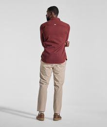 Mens Cotton Textured Shirt - Burgundy