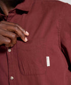 Mens Cotton Textured Shirt - Burgundy