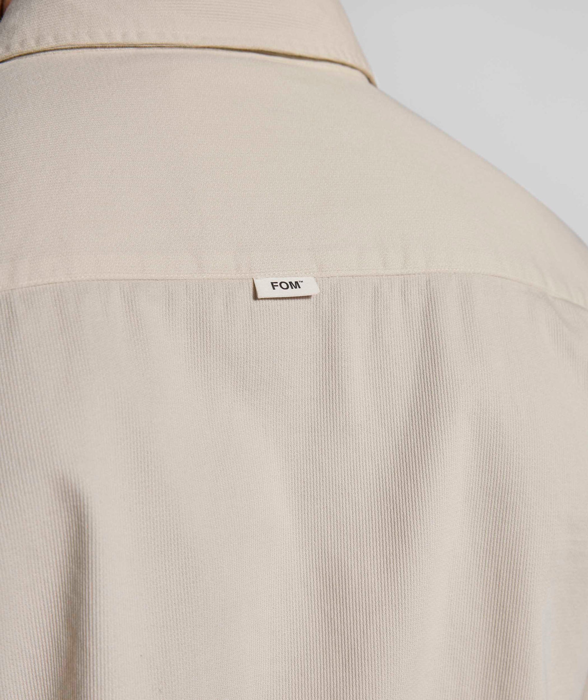 Mens Cotton Textured Shirt - Ecru