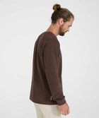 Mens Long Sleeve Textured Tee - Chocolate