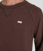 Mens Long Sleeve Textured Tee - Chocolate