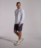 Mens Long Sleeve FreeMotion Graphic Tee - White