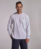 Mens Long Sleeve FreeMotion Graphic Tee - White