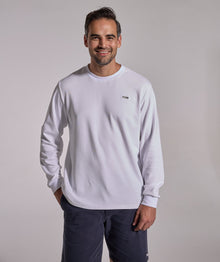 Mens Long Sleeve FreeMotion Graphic Tee - White