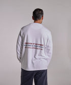 Mens Long Sleeve FreeMotion Graphic Tee - White