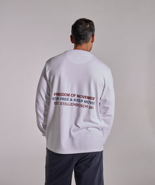 Mens Long Sleeve FreeMotion Graphic Tee - White