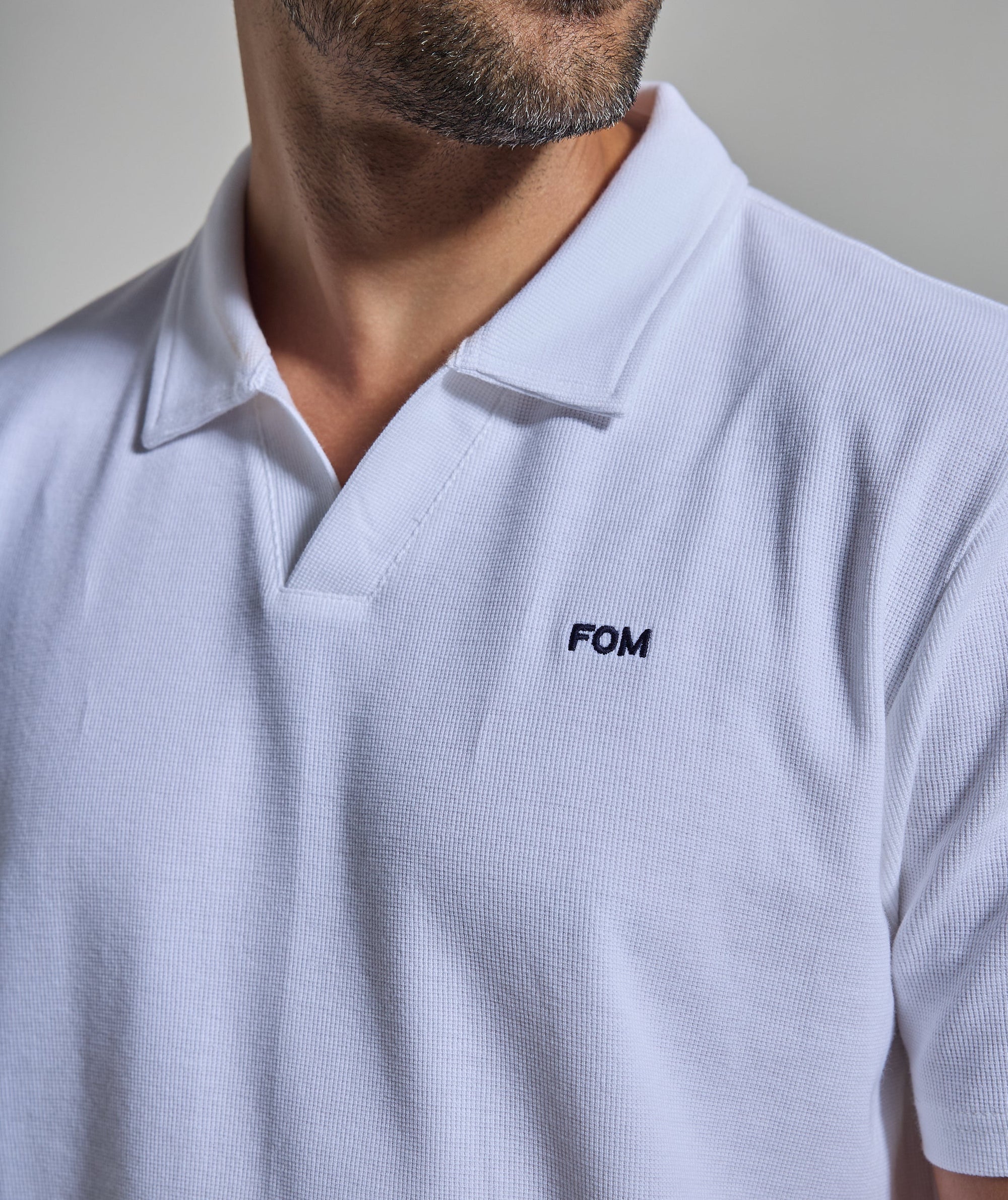 Mens Johnny Collar Golfer - White