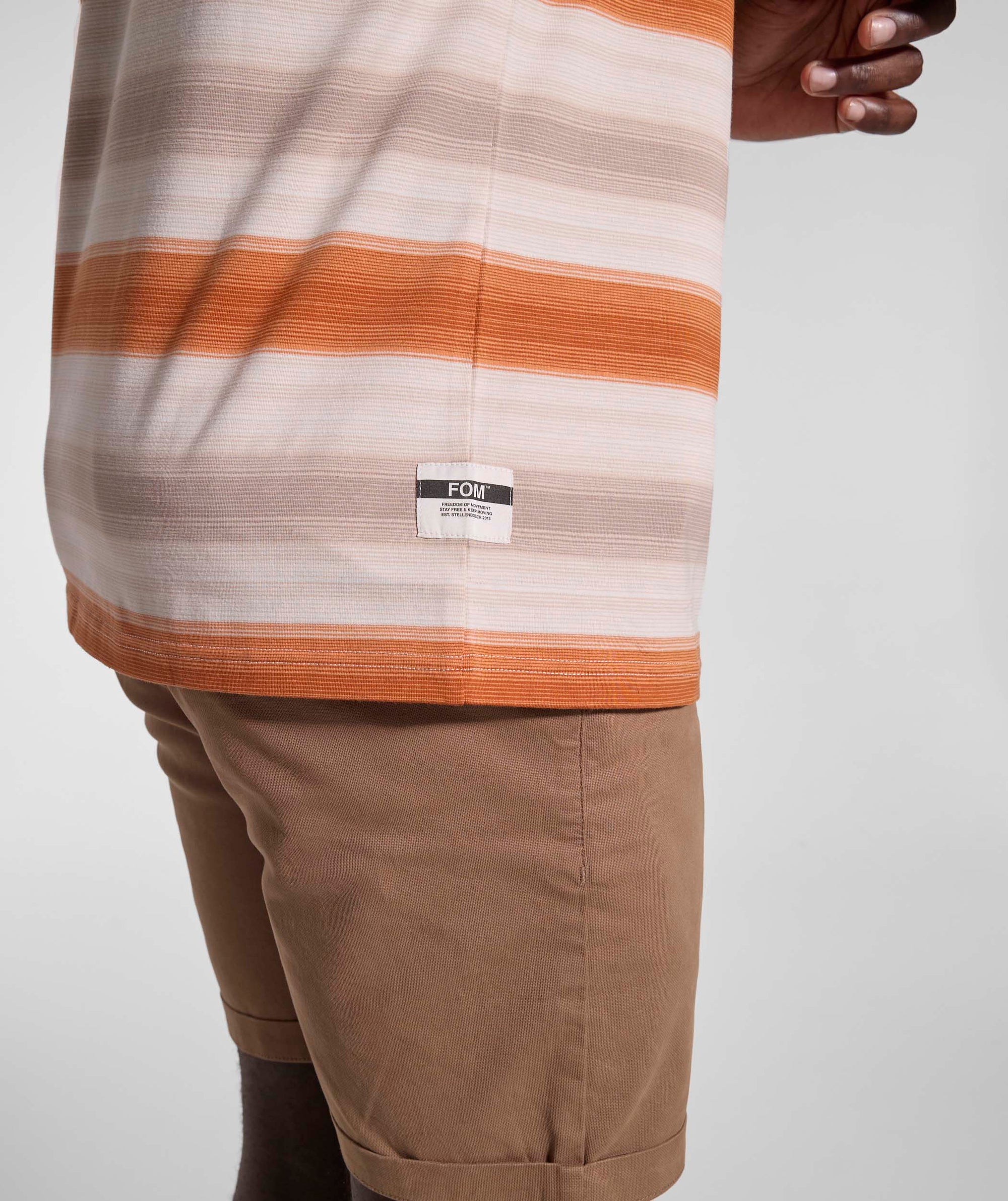 Mens Striped Regular Tee - Umber