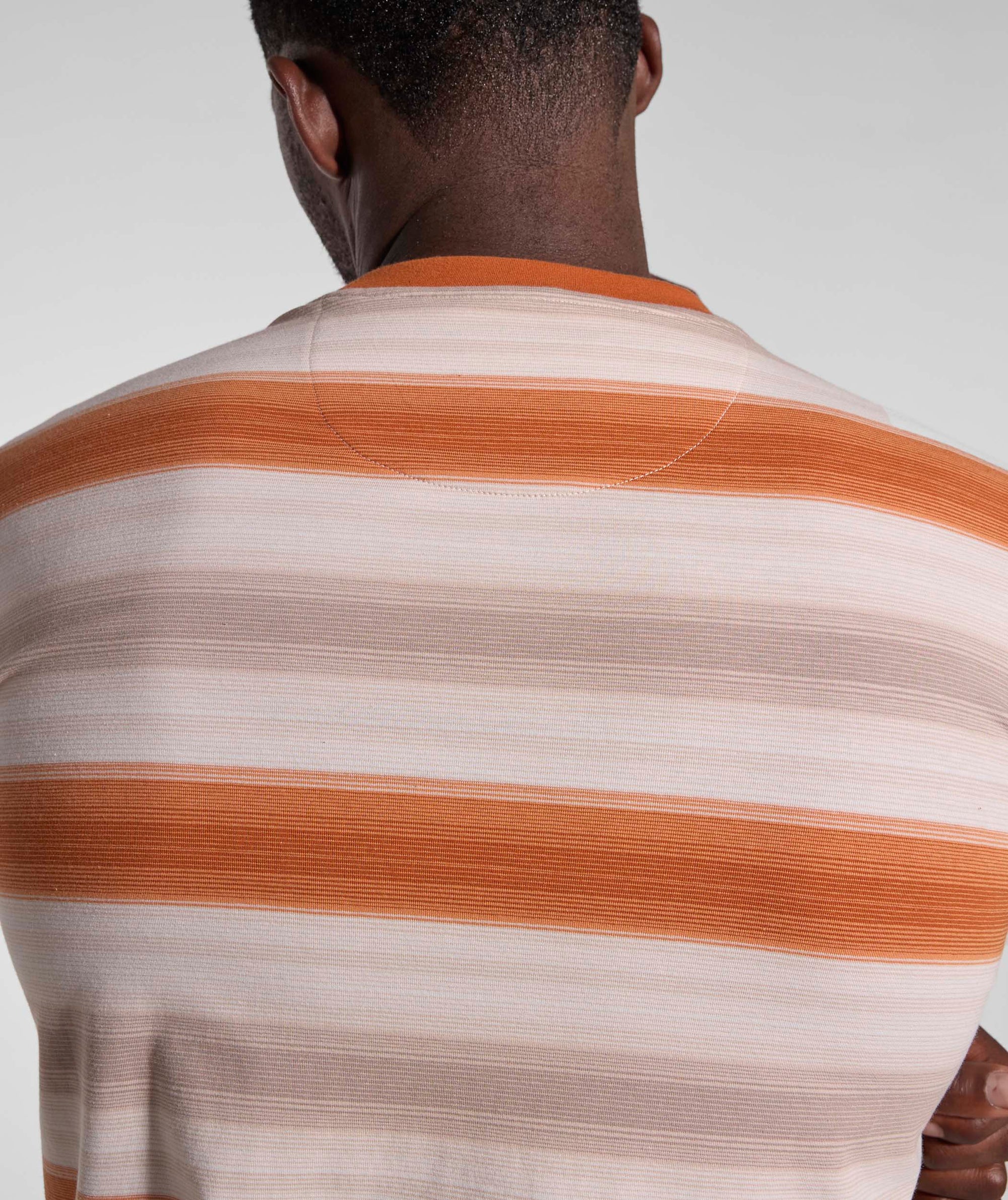 Mens Striped Regular Tee - Umber