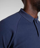 Mens Textured Long Sleeve Golfer - Ink