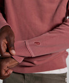 Mens Washed Crew Neck Sweater - Brick