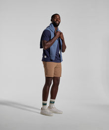 Mens Washed Crew Neck Sweater - Blue
