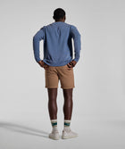 Mens Washed Crew Neck Sweater - Blue