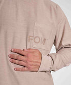 Mens Washed Pocket Long Sleeve Tee - Putty