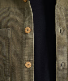 Mens Corduroy Overshirt - Olive Green