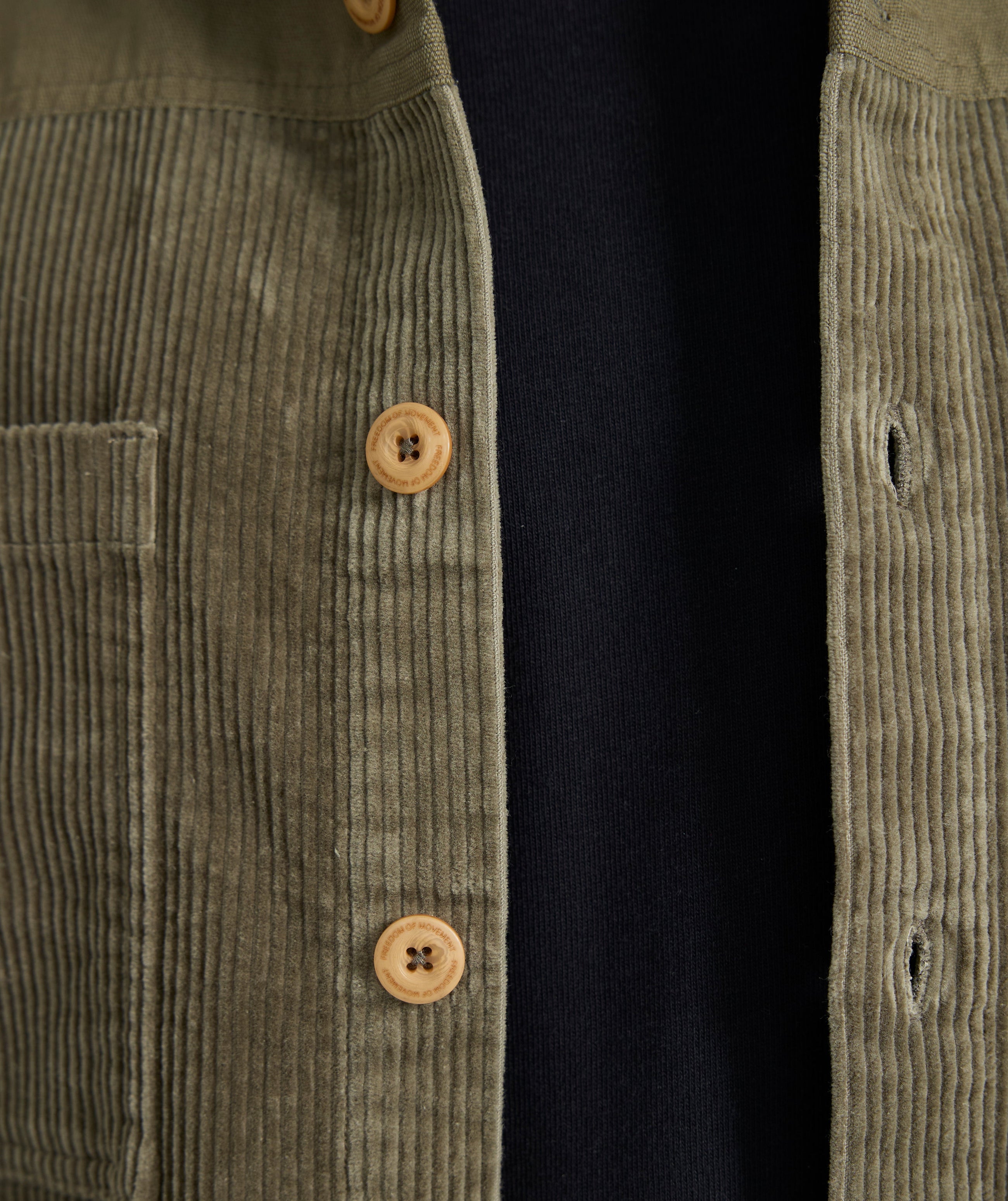 Mens Corduroy Overshirt - Olive Green