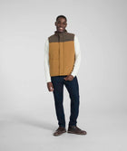 Mens Quilted Gilet - Brown Colour Block