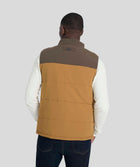 Mens Quilted Gilet - Brown Colour Block