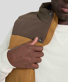 Mens Quilted Gilet - Brown Colour Block