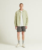 Mens Microcheck Cord Overshirt - Sage Green
