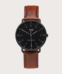 Pilot Matte Black/ Black - Tobacco (42mm)