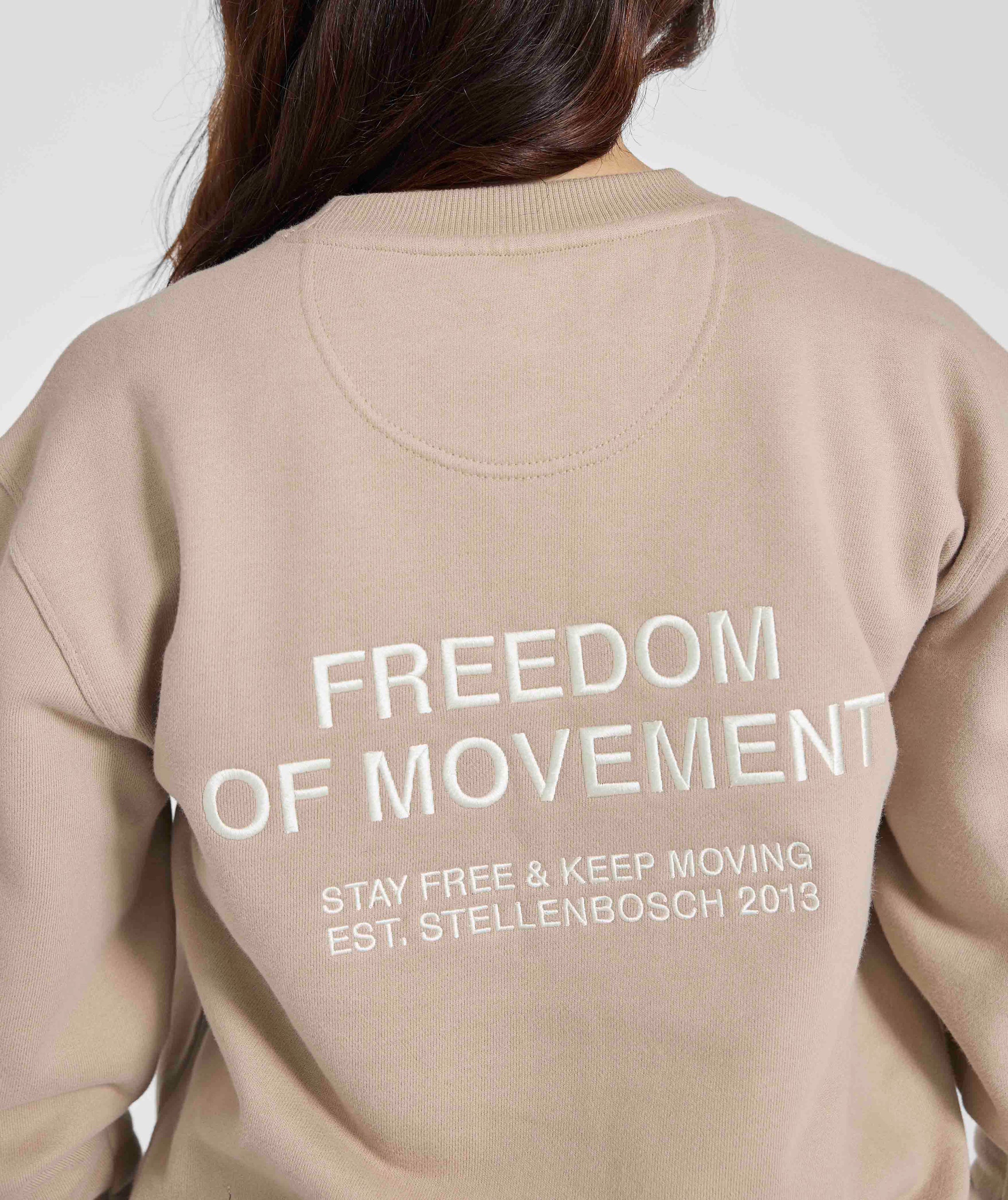 Ladies Crew Neck Sweat - Putty