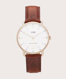 Balboa White/ Rose Gold - Tobacco (38mm)